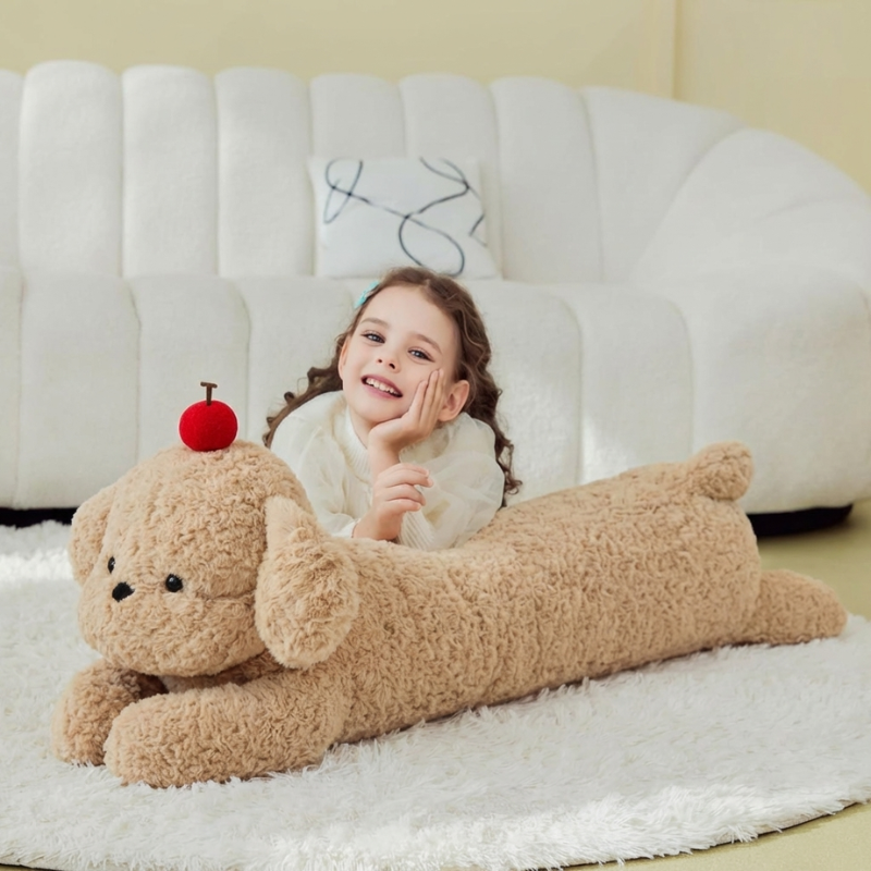 SnugglePup Bolster Dog Plush Toy — Cozy Comfort for Kids