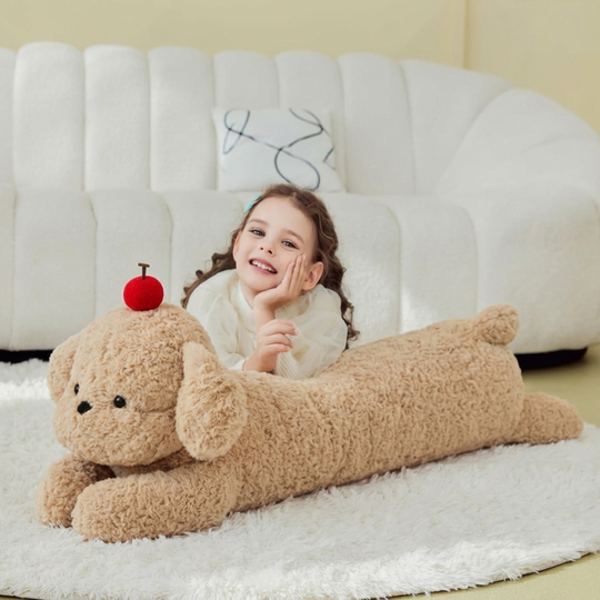 SnugglePup Bolster Dog Plush Toy — Cozy Comfort for Kids