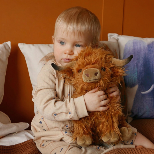 CuddleCalm Cow Plush Toy – Clean Baby Comfort Companion